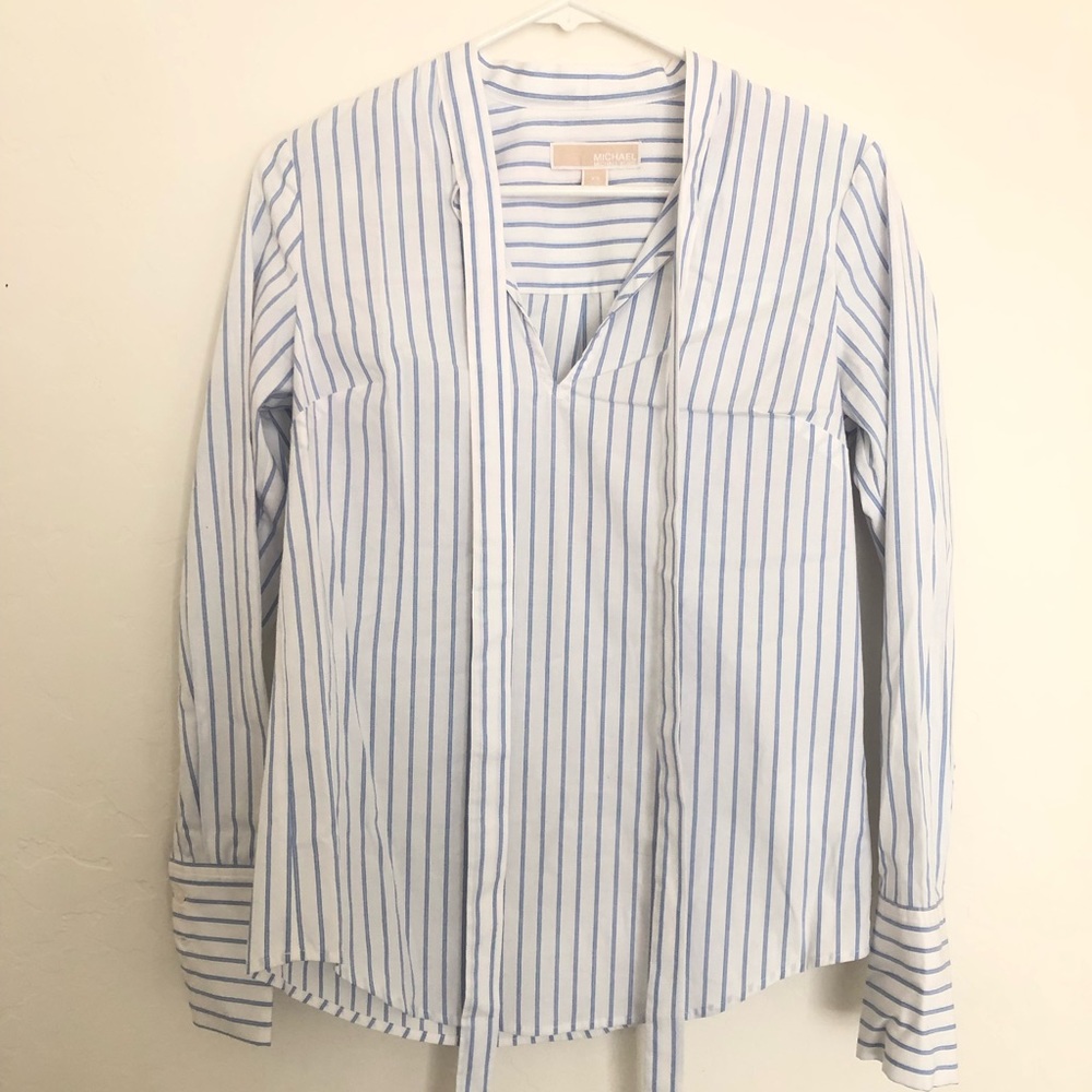 Micheal Kors striped button up blouse